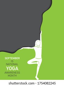 Vector illustration of National Yoga Awareness month observed in  September every year
