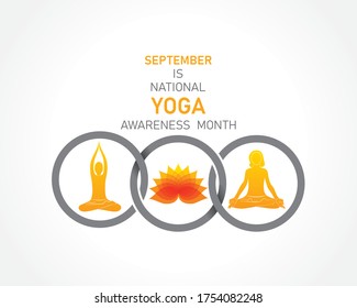 Vector illustration of National Yoga Awareness month observed in  September every year
