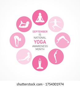 Vector illustration of National Yoga Awareness month observed in  September every year
