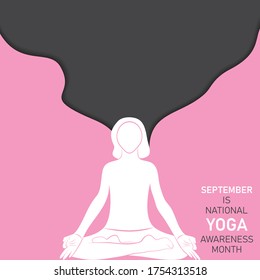 Vector illustration of National Yoga Awareness month observed in  September every year
