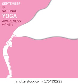 Vector illustration of National Yoga Awareness month observed in  September every year
