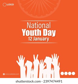 Vector illustration of National Youth Day social media feed template 