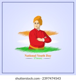 Vector illustration of National Youth Day social media feed template