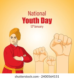 Vector illustration of National Youth Day social media feed template