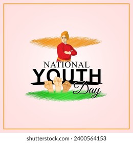 Vector illustration of National Youth Day social media feed template
