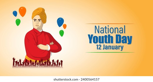 Vector illustration of National Youth Day social media feed template