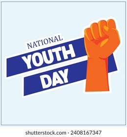 Vector illustration National Youth Day India with fist Editable Banner Template