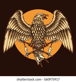 vector illustration of native america eagle