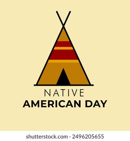 Vector illustration of Native American day, observed each year during November.