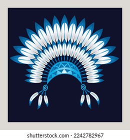 Vector illustration  of Native American Headdress Made from Feathers.