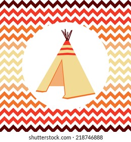 Vector illustration of Native american home
