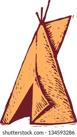 Vector illustration of Native American Indian tent