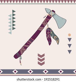 Vector illustration of native American indian tomahawk