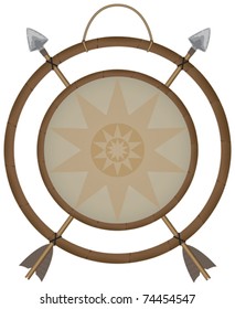 Vector illustration of a Native American Indian Mandala with arrows and star pattern