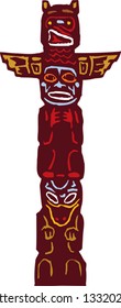Vector illustration of native American totem