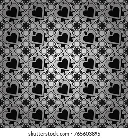Vector illustration. Native batik watercolor artistic white, gray and black seamless pattern. Seamless hand drawn tribal tiles texture. Ethnic boho style.