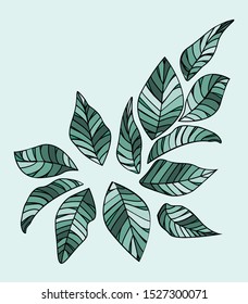 Vector illustration Natural background with colorful leaves. Decoration of leaves