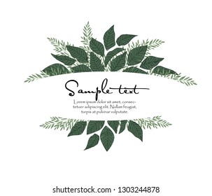 Vector illustration Natural background with green leaves. Fresh green leaves