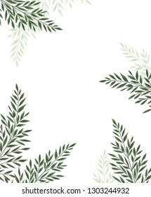 Vector illustration Natural background with green leaves. Fresh green leaves
