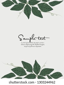 Vector illustration Natural background with green leaves. Fresh green leaves