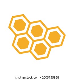 Vector Illustration of a Natural Background with Honeycombs and the Bees