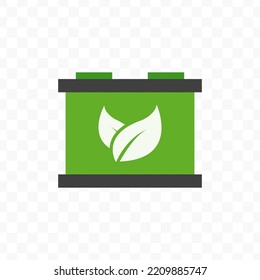 Vector illustration of natural battery icon sign and symbol. colored icons for website design .Simple design on transparent background (PNG).
