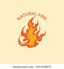 vector illustration of natural burning fire