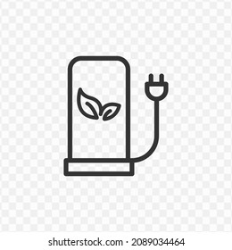 Vector illustration of natural charge icon in dark color and transparent background(png).