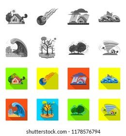 Vector illustration of natural and disaster icon. Collection of natural and risk vector icon for stock.