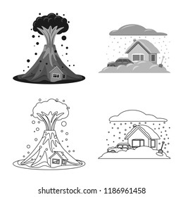 Vector illustration of natural and disaster icon. Collection of natural and risk vector icon for stock.