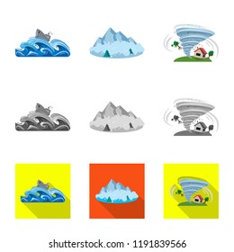 Vector illustration of natural and disaster icon. Collection of natural and risk stock vector illustration.