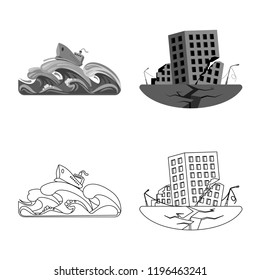 Vector illustration of natural and disaster icon. Collection of natural and risk stock vector illustration.