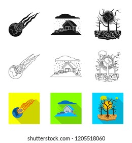 Vector illustration of natural and disaster icon. Collection of natural and risk stock vector illustration.