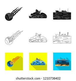 Vector illustration of natural and disaster icon. Collection of natural and risk stock symbol for web.