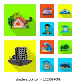 Vector Illustration Natural Disaster Icon Set Stock Vector (Royalty ...