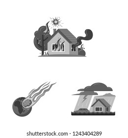 Vector illustration of natural and disaster icon. Collection of natural and risk stock symbol for web.