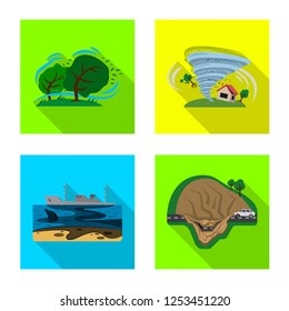 Vector illustration of natural and disaster icon. Set of natural and risk stock vector illustration.