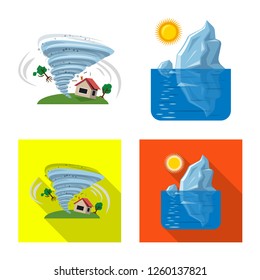 Vector illustration of natural and disaster icon. Collection of natural and risk stock vector illustration.