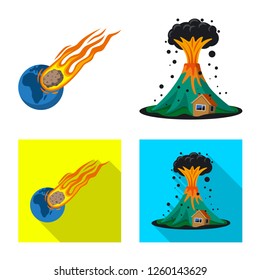 Vector illustration of natural and disaster icon. Collection of natural and risk stock vector illustration.