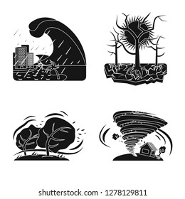 Vector illustration of natural and disaster icon. Collection of natural and risk stock vector illustration.