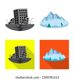 Vector illustration of natural and disaster icon. Set of natural and risk stock vector illustration.