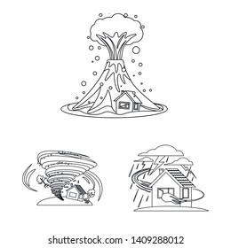 Vector illustration of natural and disaster icon. Collection of natural and risk vector icon for stock.