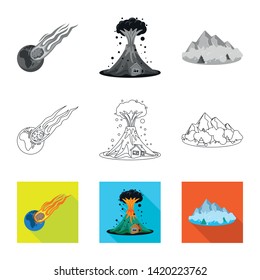 Vector illustration of natural and disaster icon. Collection of natural and risk stock symbol for web.