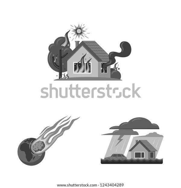 Vector illustration of
natural and disaster icon. Collection of natural and risk stock
symbol for web.