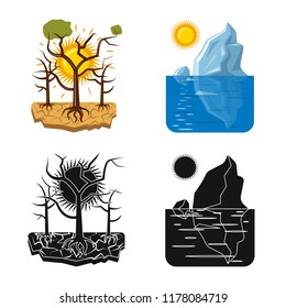 Vector illustration of natural and disaster logo. Set of natural and risk stock vector illustration.