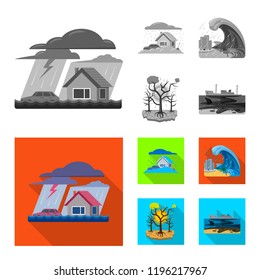 Vector Illustration Natural Disaster Logo Set Stock Vector (Royalty ...