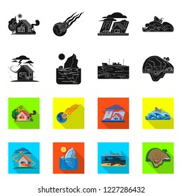 Vector illustration of natural and disaster logo. Set of natural and risk vector icon for stock.
