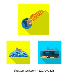 Vector illustration of natural and disaster logo. Collection of natural and risk vector icon for stock.