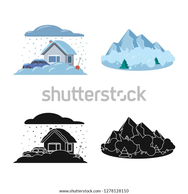 Vector illustration of natural and\
disaster logo. Set of natural and risk stock symbol for\
web.
