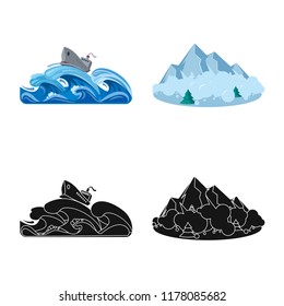 Vector illustration of natural and disaster sign. Collection of natural and risk vector icon for stock.